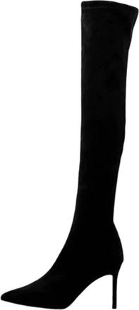 Generic Womens Over The Knee Tassel Stiletto Knee High Stretch Boots Pointed Toe Shoes