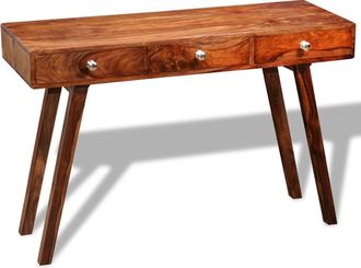 vidaXL Mesa Consola Con 3 Cajones Madera Maciza Acacia 76 Cm Vidaxl