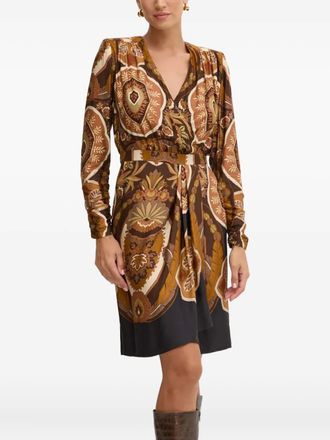 Luisa Spagnoli Midi-jurk met lange mouwen - Bruin