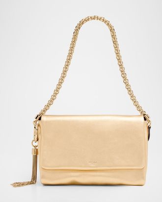 Jimmy Choo London Callie Metallic Leather Shoulder Bag