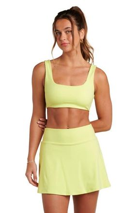 La Blanca Checkpoint Reversible Sports Bra in Lime at Nordstrom, Size X-Large