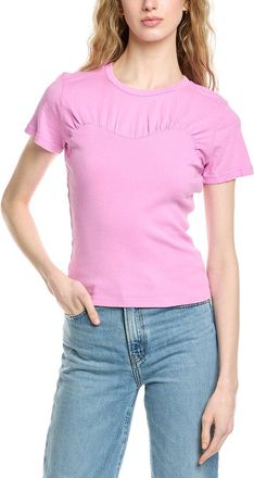 Michael Stars Victoria Shirred Fabric Mix T-Shirt