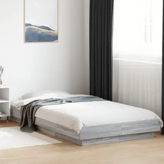 vidaXL Vidaxl - Estructura De Cama Madera De Ingenier&iacute;a Gris Sonoma 75x190 Cm