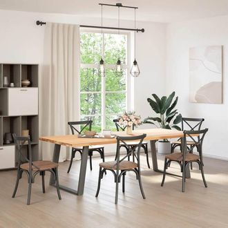 Berkfield Home Modern vidXL Dining Table Legs U-Shaped 2 pcs Anthracite 90x(72-7 in Charcoal