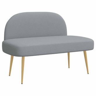vidaXL Banco Tapizado Con Respaldo Gris Claro 110 X 60 X 76 Cm Vidaxl