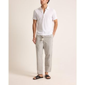 Orlebar Brown Bruno Pique Classic Fit Pique Polo in White at Nordstrom, Size Xxx-Large