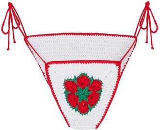 Brunna.Co The Poppy Crochet Bikini Bottom in Red at Nordstrom, Size Medium
