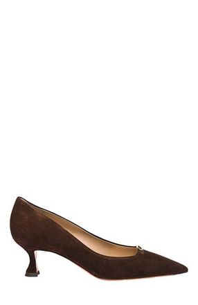 Santoni Womens suede mid-heel pump in Brown at Nordstrom, Size 10.5