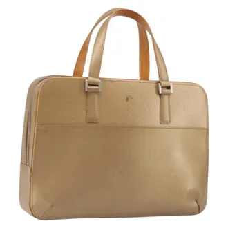 Louis Vuitton Mat Malden Monogram Vernis Beige Canvas Handbag (Pre-Owned)