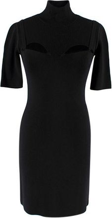 Dion Lee Black Stretch Knit Bustier Cut-Out Mini Dress Size XS
