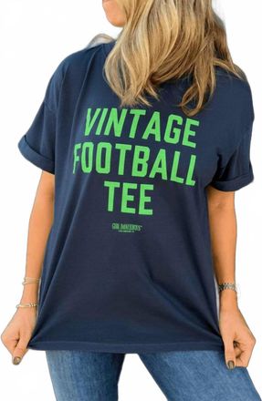 Girl Dangerous Vintage Football Tee In Navy