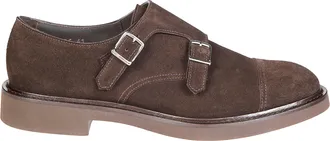 Doucal's Double Buckle Cap Toe Suede Shoes