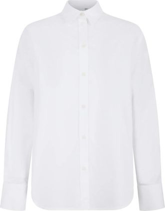 Douuod Witte Katoenen Oversized Blouse - Dames - Overhemden - Wit - M - Katoen - Overhemden