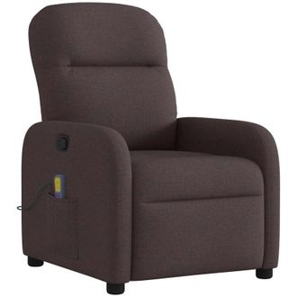 vidaXL Vidaxl - Sill&oacute;n De Masaje Reclinable De Tela Marr&oacute;n Oscuro