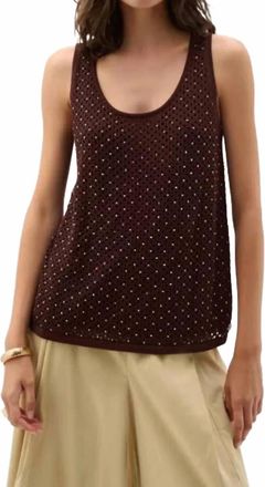 Joseph Ribkoff Embellished Knit Camisole In Mahogany