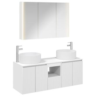 vidaXL Juego De Muebles De Ba&ntilde;o 4 Uds. Blanco Madera De Ingenier&iacute;a Vidaxl