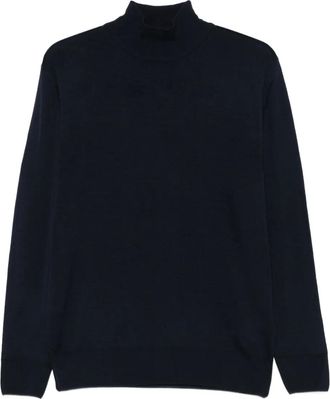 Canali Wollen trui met lange mouwen - Blauw