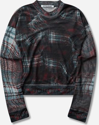 Ottolinger Women s Signature Mesh Longsleeve Top Warped Tartan