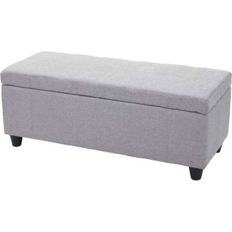 Hhg non utilizzato] Panca contenitore elegante Kriens tessuto 114x45x45cm grigio chiaro