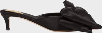Valentino Garavani 45mm Yolande Satin Bow Mule Pumps