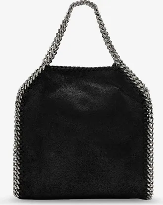 Stella McCartney Womens Crossbody Bag Falabella Black Eco Shaggy Deer Shoulder