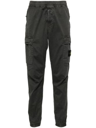 Stone Island Compass-badge trousers - men - Organic Cotton/Elastane - 36 - Grey