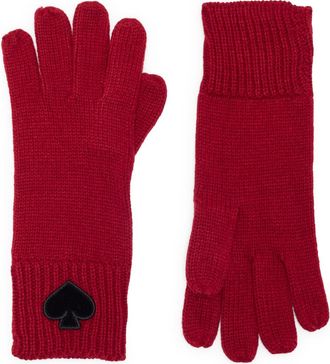 Kate Spade New York flocked spade gloves in 600 Garnet Red at Nordstrom Rack