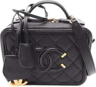 Chanel Pre-owned CC Filigree Caviar Skin 2way Shoulder Bag - Dames - Vintage Schoudertas - Zwart - ONE Size - Leer - Vintage