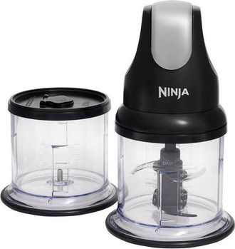 Ninja Picadora El&eacute;ctrica - Ninja - Express Chop - Nj1002eubk - Mini Picadora Y Batidora Compacta - 200 W - 2 Tazones De 500 Ml