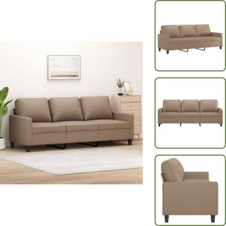 vidaXL Divano moderno - vidaXL Divano a 3 Posti Cappuccino 180 cm in Similpelle - Divano per casa