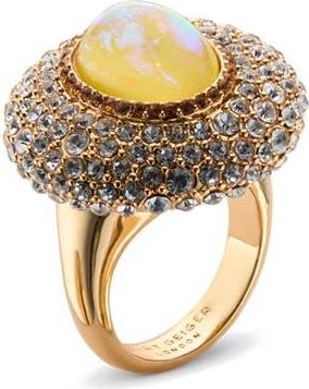 Kurt Geiger Round Cocktail Ring in Yellow at Nordstrom, Size 7