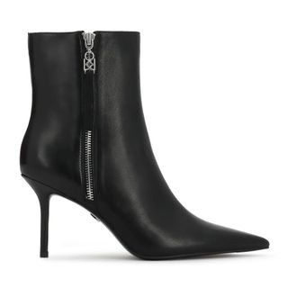 Kazar Schoenen, Dames, Zwart, 39 EU, Leer, Leren enkellaarsjes met externe rits