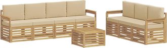 vidaXL Juegos De Sof&aacute;s 8 Uds. Y Beige Poli&eacute;ster Vidaxl