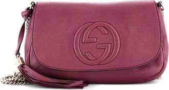 Gucci Soho Chain Leather Medium crossbody bag - Paars
