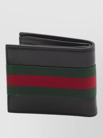 Gucci web trademark leather bifold wallet