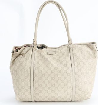 Gucci Ivory Leather Handbag Tote Bag (Pre-Owned)