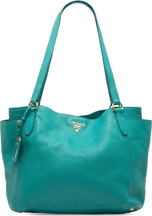 Prada Tweedehands Vitello Daino Zijzak Tote