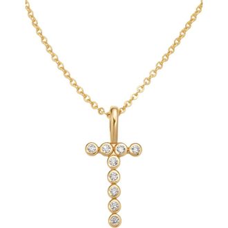 Made by Mary CZ Poppy Initial Necklace in Gold Vermeil Initial T at Nordstrom