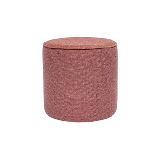 Miliboo Puf Redondo De Tela De Efecto Terciopelo Texturizado Terracota D40 Cm Paul