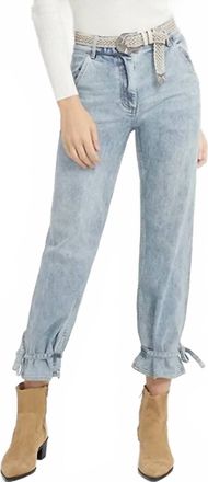 Something Navy Womens Tie Ankle Denim In Light Blue