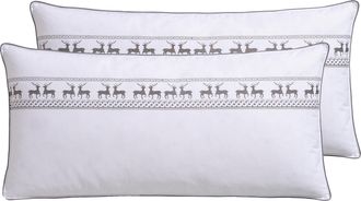 Älgdröm Federkopfkissen »Forsakar, Kopfkissen in 40x80 cm, 80xc80 cm, 2-tlg.« Füllung: 100Federn Bezug: Baumwolle Set, Kissenset, 2 Stk. tlg. Kissen im Spar-S