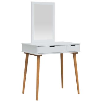 vidaXL Conjunto De Mesa De Tocador Fauske 2 Uds. Blanco Vidaxl