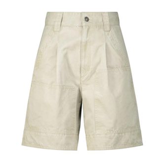 Isabel Marant High-Waisted Katoenen Shorts - Dames - Korte Broeken - Beige - XS - Katoen - Korte Broeken