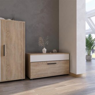 Vicco Estanter&iacute;a Berno, Sonoma/blanco, 70.8 X 38.9 Cm Con Puerta Abatible