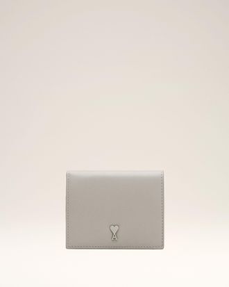 Ami Grey Cowhide Leather Ami De Coeur Bifold Wallet Grey - OS - Unisex