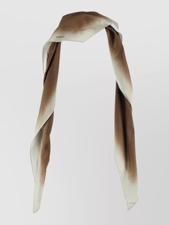 Lardini rectangular cotton silk scarf geometric pattern