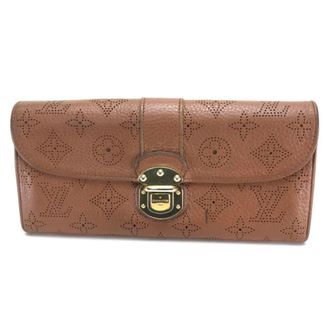 Louis Vuitton Mahina Brown Cognac Mahina Leather Long Wallet (Bi-Fold) (Pre-Owned)