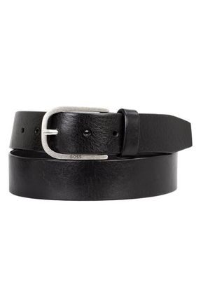 BOSS Kai Full Grain Leather Belt in Black at Nordstrom, Size 34