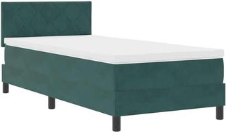 vidaXL Cama Con Somier Y Colch&oacute;n Verde Oscuro 90 X 190 Cm Tela Vidaxl