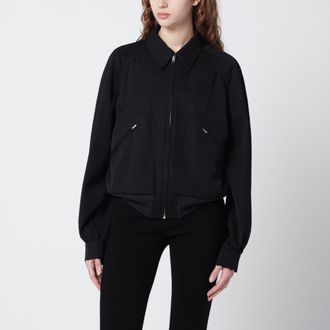 Maison Margiela Black zip-up jacket in virgin wool